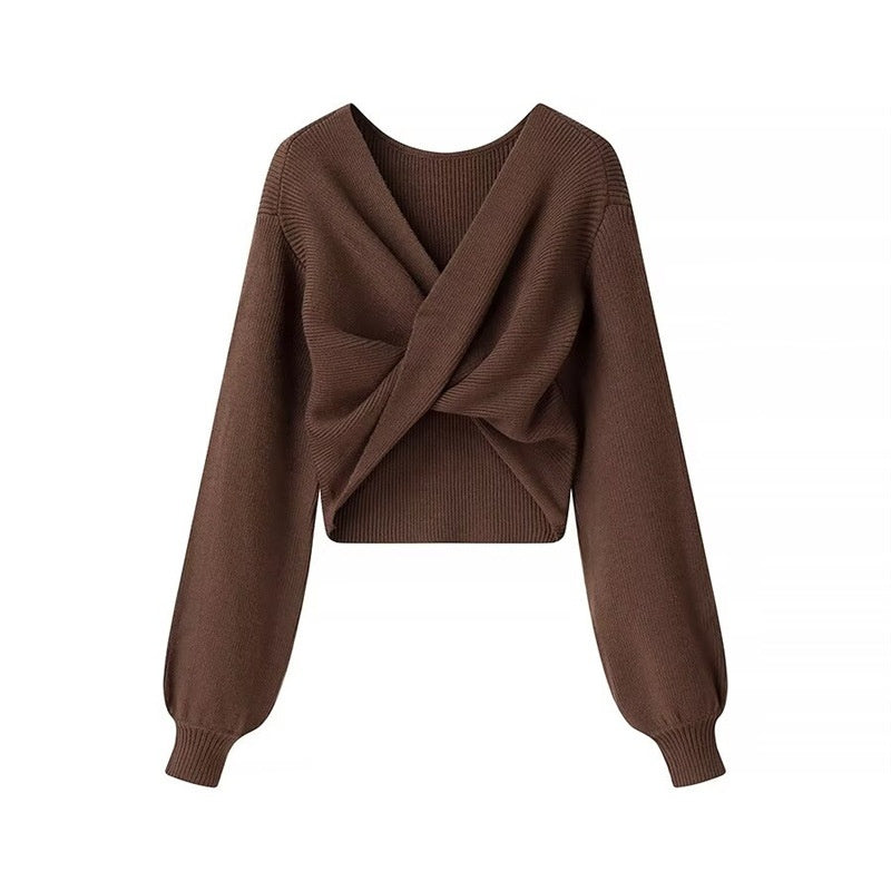 Twist-Knot Cropped Sweater