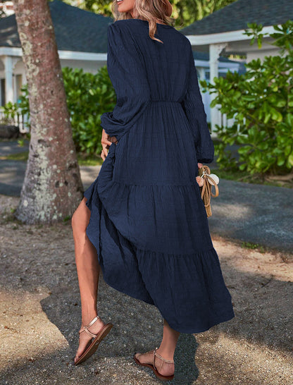 Tiered Long Sleeve Maxi Dress