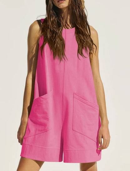 Sleeveless Pocketed Relaxed Romper