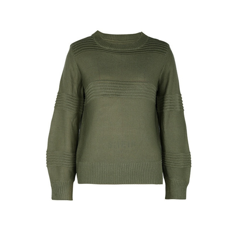 Long-Sleeve Solid Knit Sweater