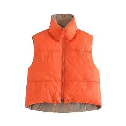 Sleeveless Padded Zip-Up Vest
