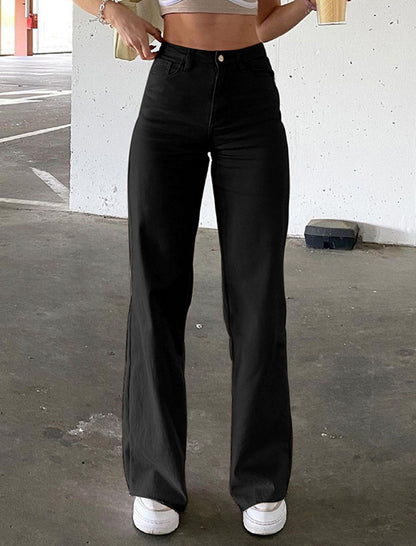 High-Waisted Straight-Leg Pants