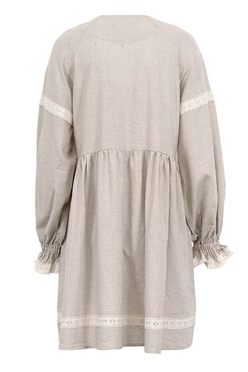 Puff Sleeve Button Dress