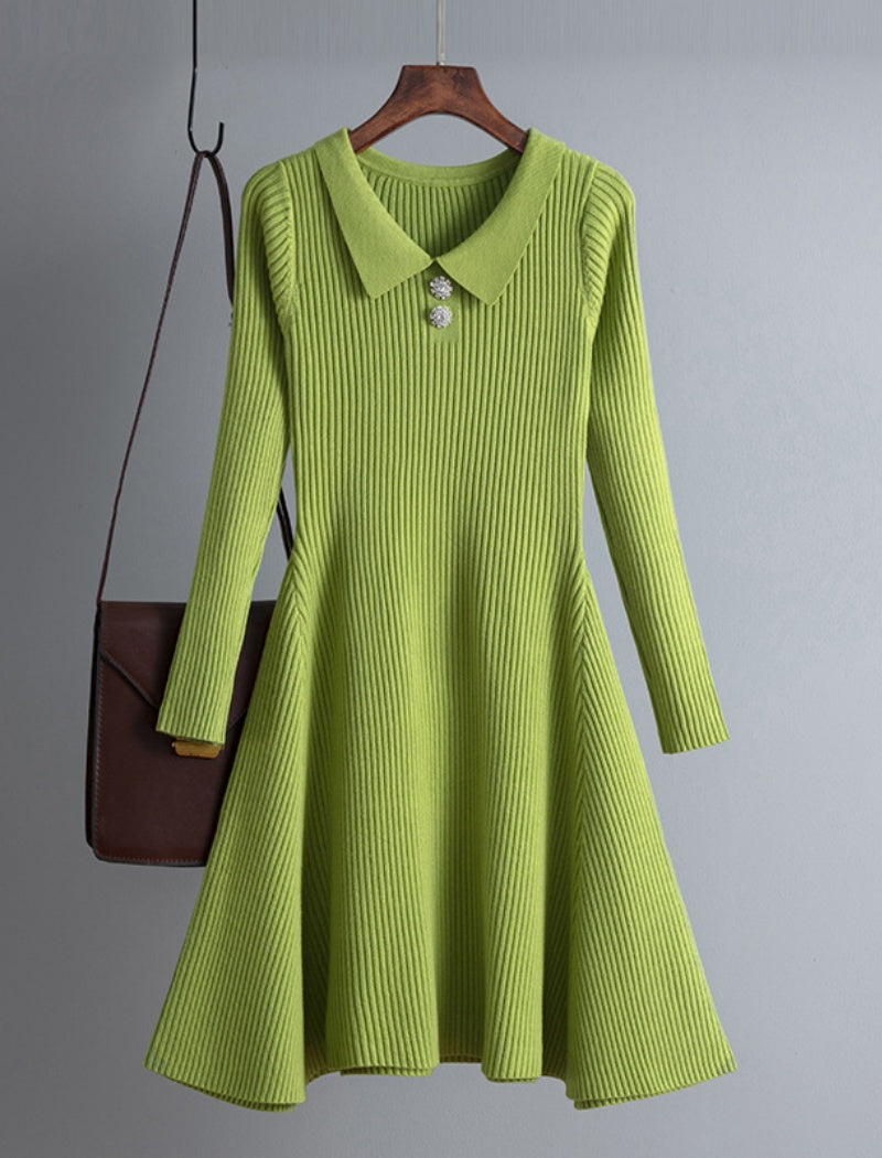 Long Sleeve Ribbed Knit Dress