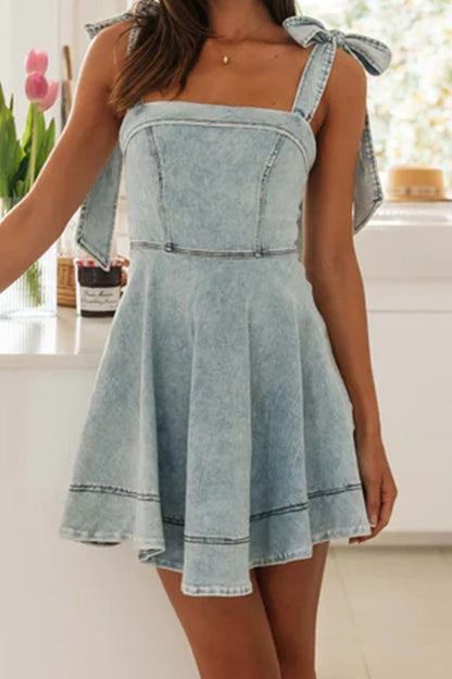 Bow Tie Denim Dress