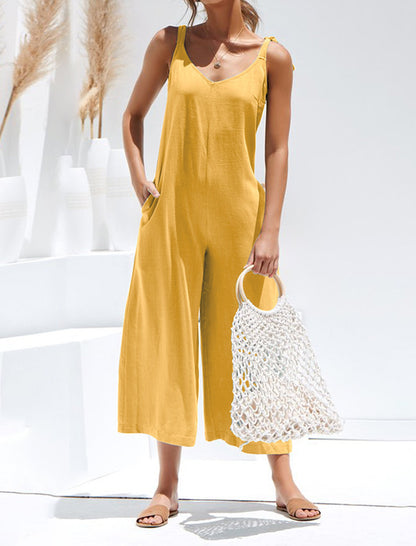 Tie-Strap Wide-Leg Jumpsuit