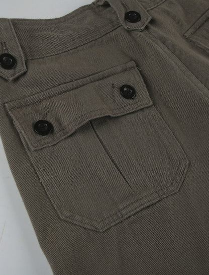 Buttoned Wide-Leg Jeans