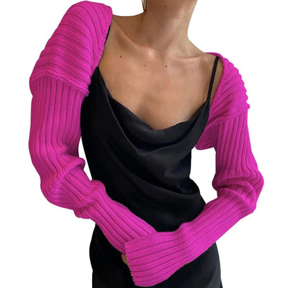 Ribbed Knit Arm Warmer Bolero