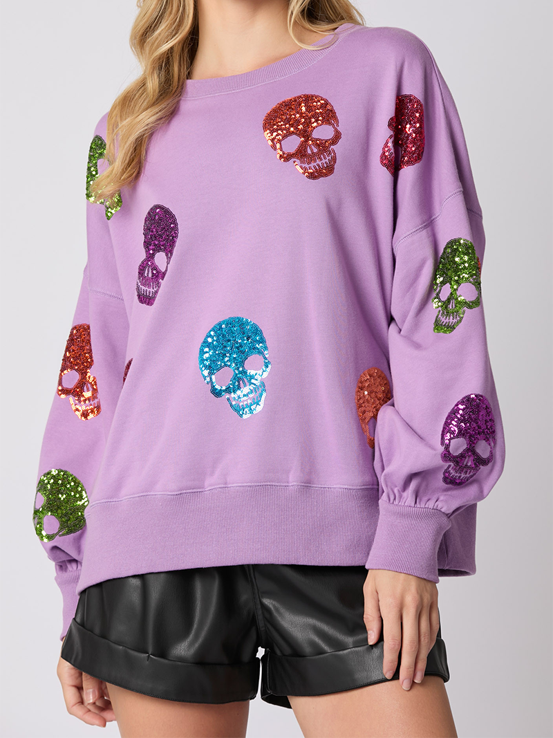 Multicolor Skull Print Top