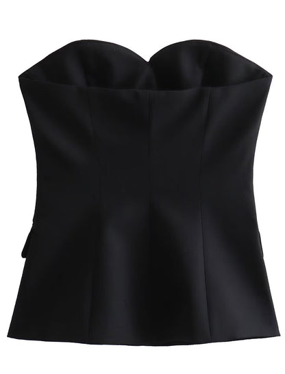 Solid Fitted Bustier Top