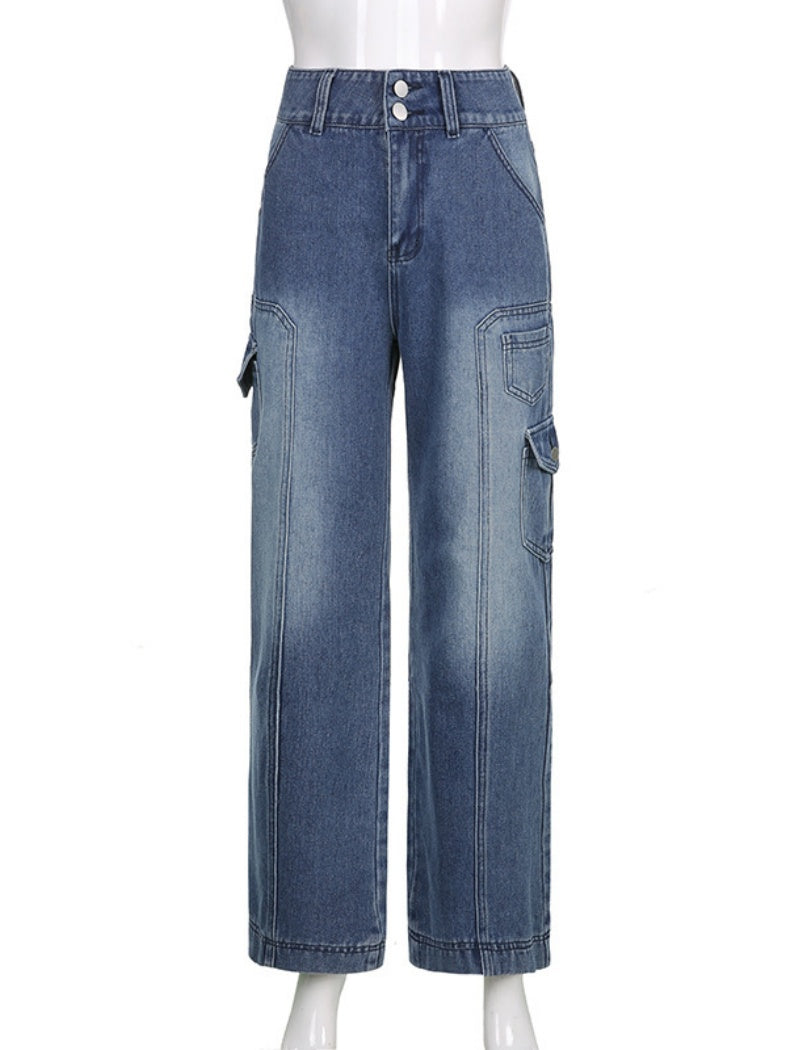 Denim High-Waisted Wide-Leg Jeans
