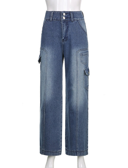 Denim High-Waisted Wide-Leg Jeans