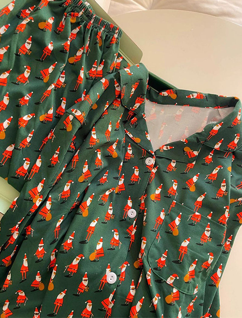 Santa Claus Top and Long Pants Pajama Set