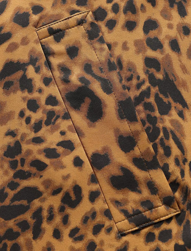 Animal Print Long Sleeve Trench Coat