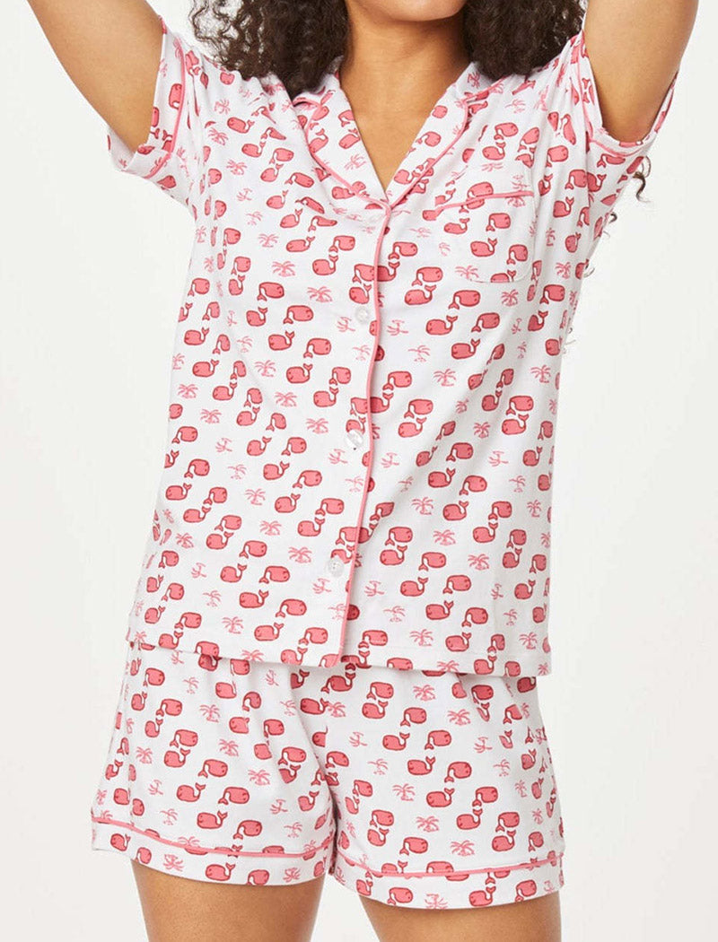 Cup Print Button-Down Pajama Set