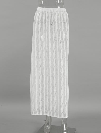 Sheer Lace Maxi Skirt