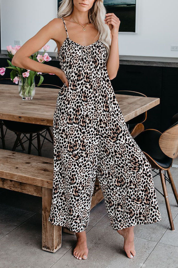 Leopard Print Cami Jumpsuit