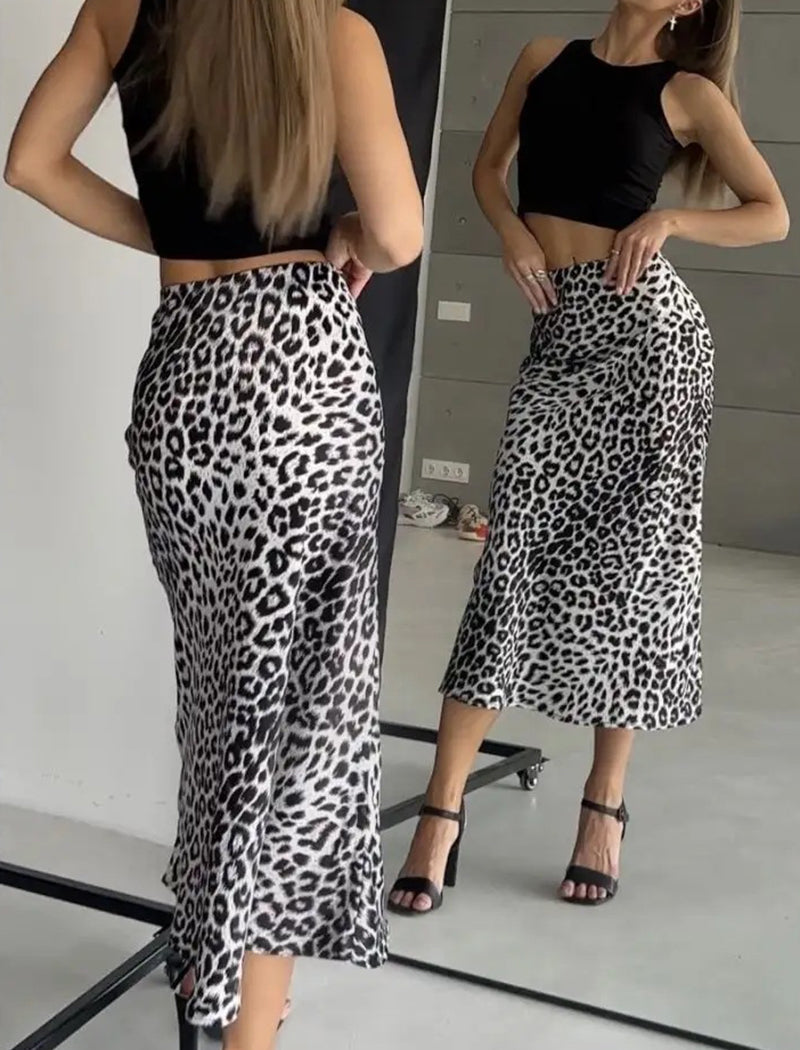 Leopard Print Maxi Skirt