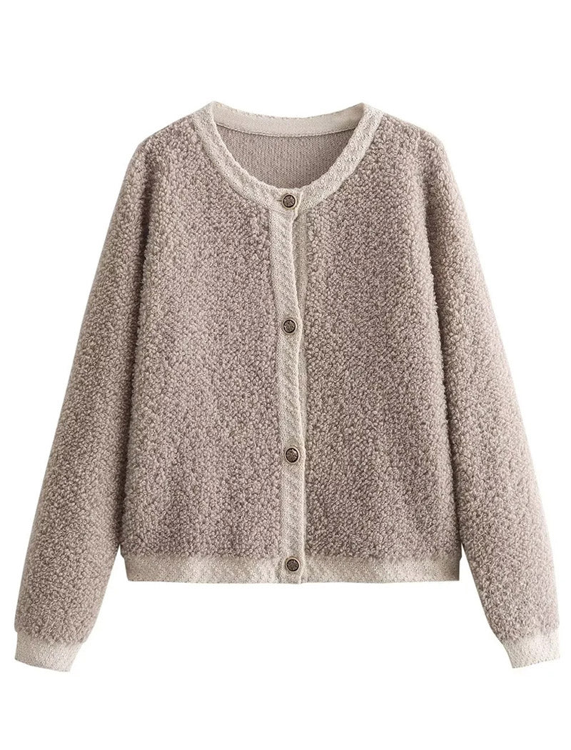 Boucle Cardigan with Button Detail