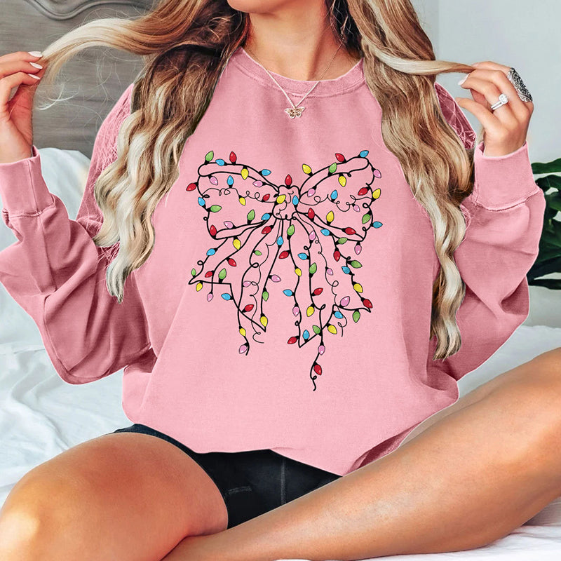 Bow Graphic Long-Sleeve Top