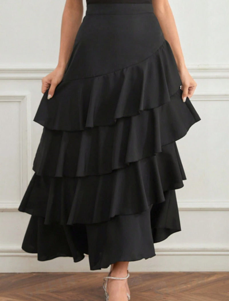 Tiered Ruffle Maxi Skirt