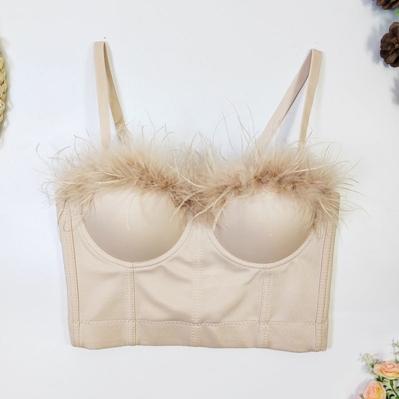 Feather Bustier Top