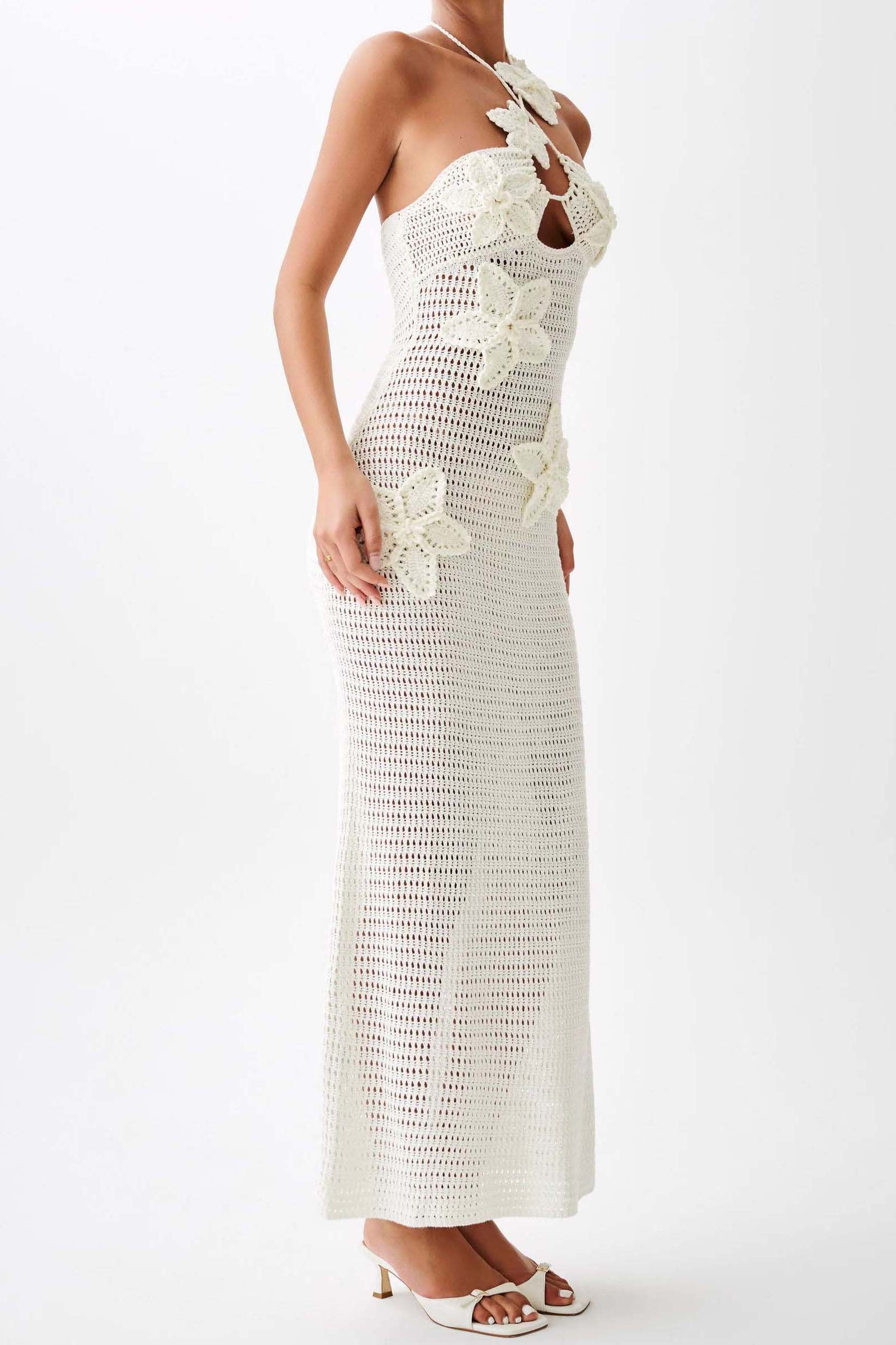 Crochet Halter Maxi Dress