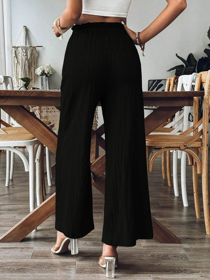 Ruffle Wide-Leg Pants