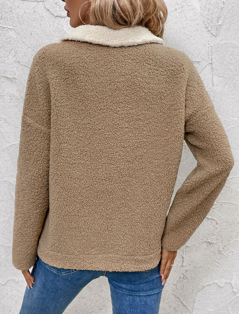 Color-Blocked Fleece Hoodie