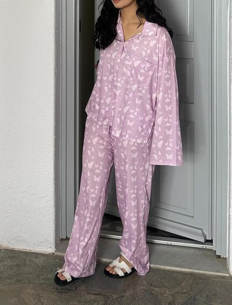 Printed Long-Sleeve Pajama Set