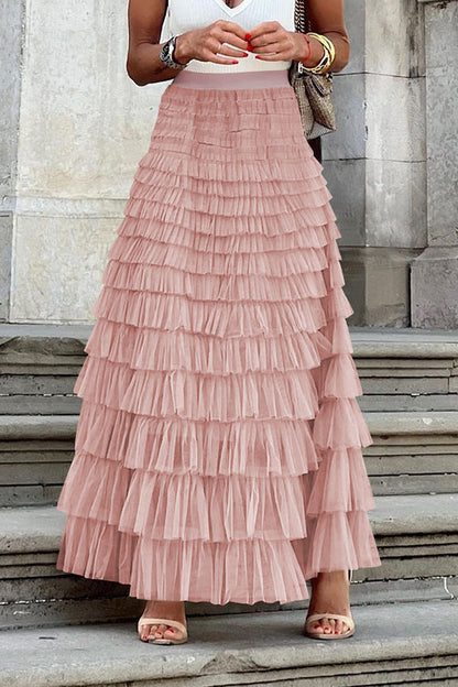 Tiered Ruffle Maxi Skirt