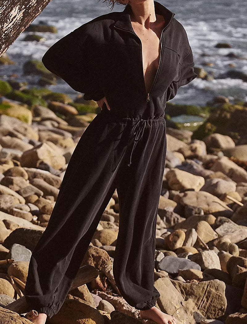 Zip-Up Lounge Jumpsuit