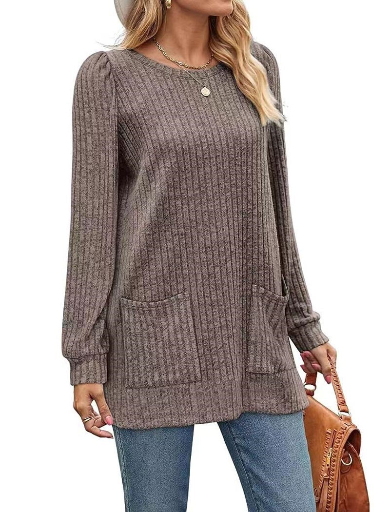 Pocket Loose-Fit Puff Sleeve Top