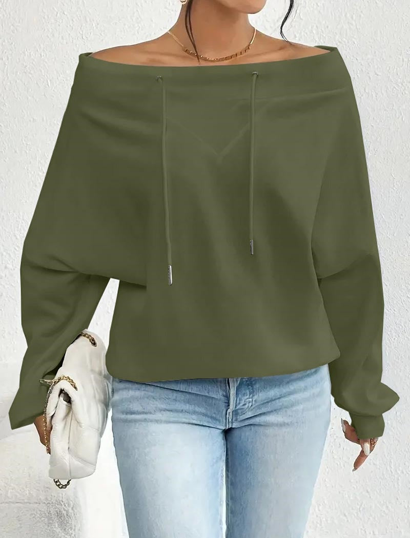 Off-Shoulder Drawstring Top