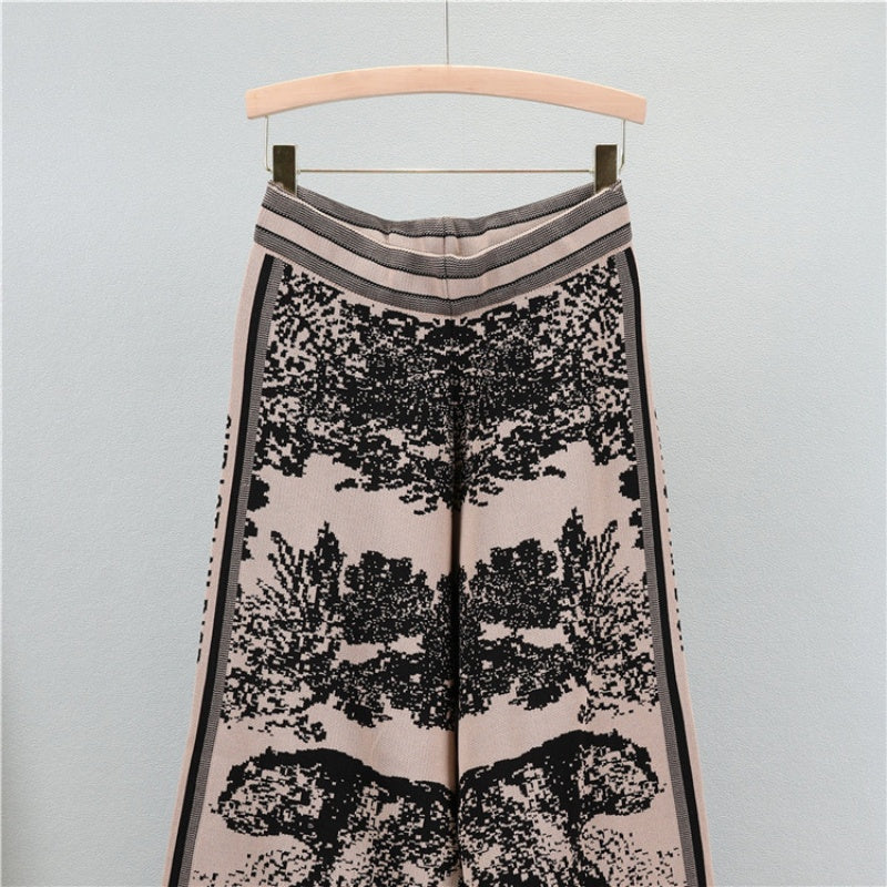 Printed Sweater and Pants Set