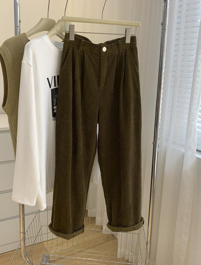 Wide-Leg Corduroy Trousers