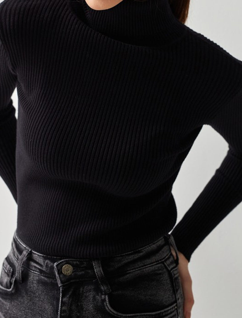 Ribbed Turtleneck Sweater