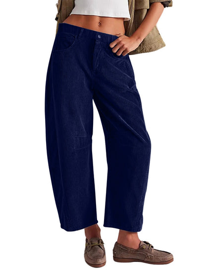Cropped Corduroy Pants