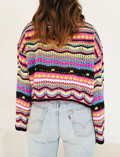 Vibrant Multicolor Striped Sweater