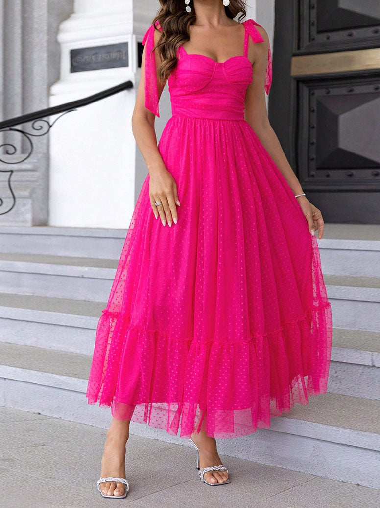 Bow Tie Strap Maxi Dress