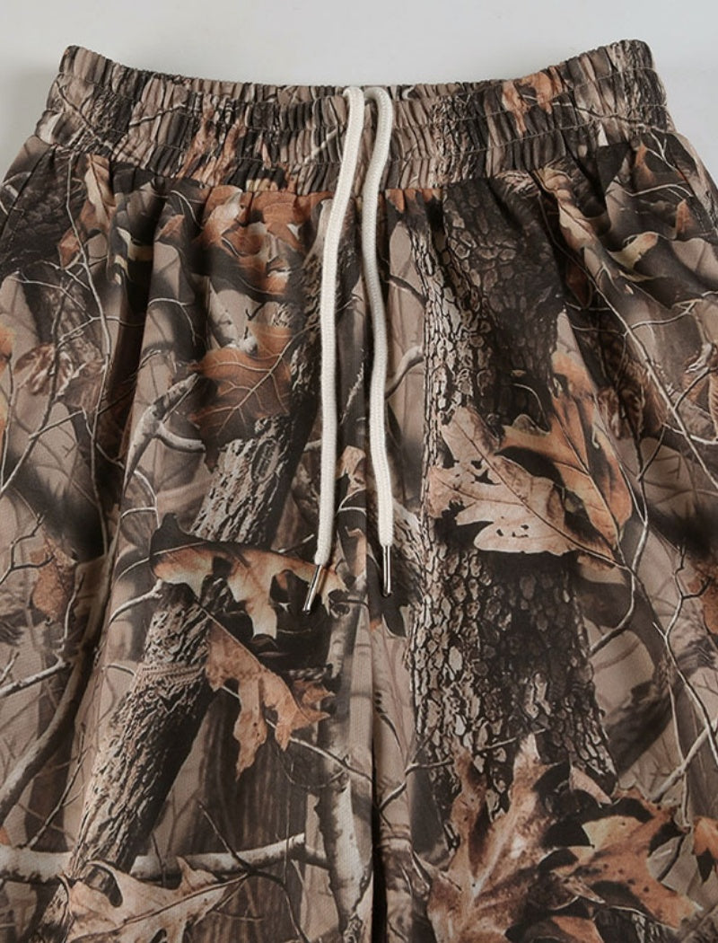 High-Waisted Camo Drawstring Pants