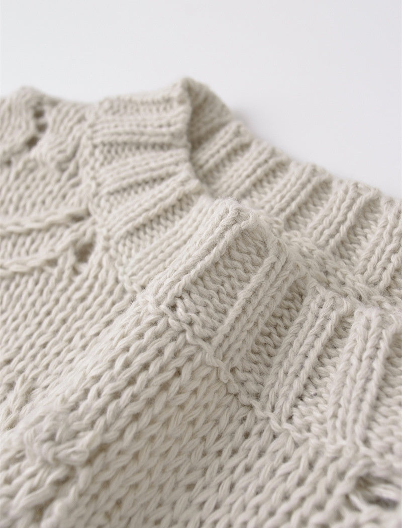 Intricate Knit Pattern Pullover Sweater