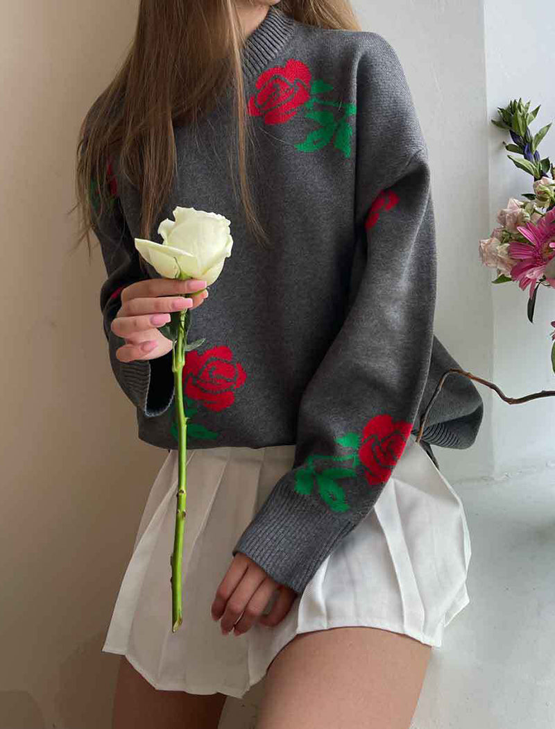 Floral Oversized Sweater