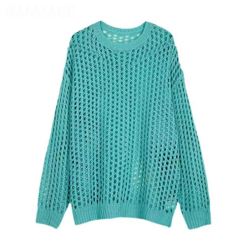 Open-Knit Long-Sleeve Top