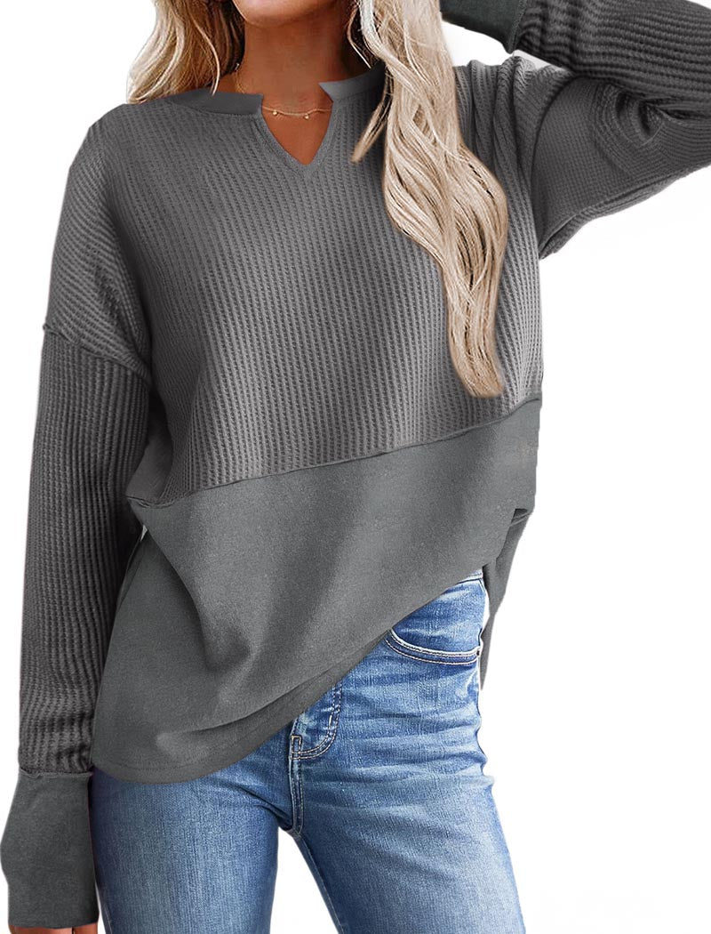 Patchwork Long-Sleeve Top