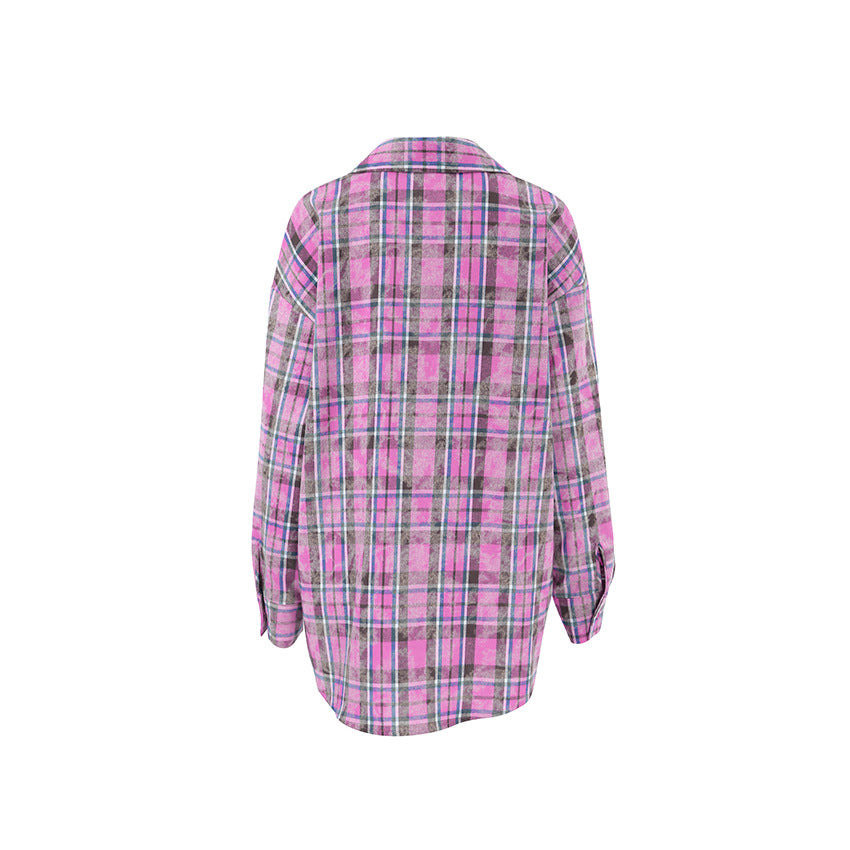 Plaid Button-Front Shirt