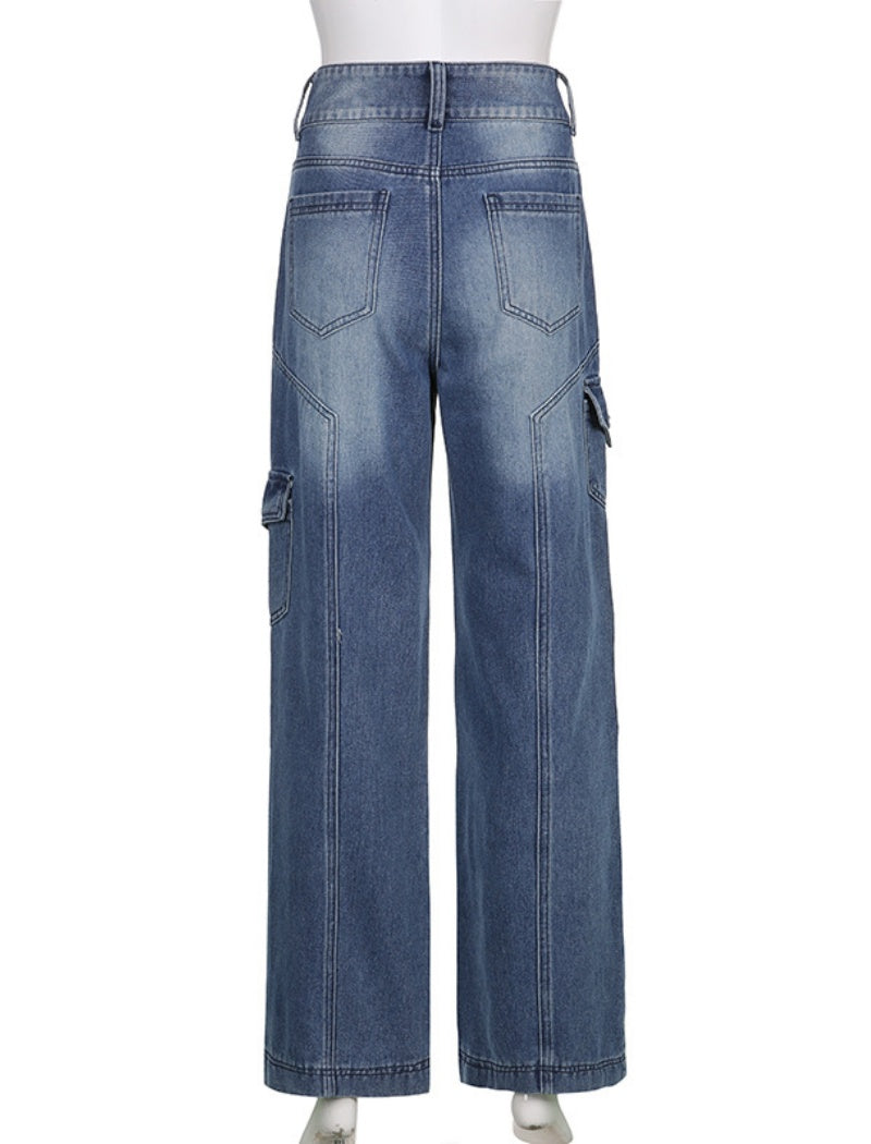 Denim High-Waisted Wide-Leg Jeans