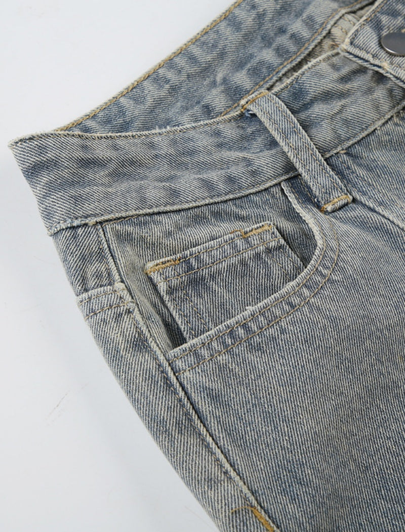Wide-Leg Vintage Denim Jeans