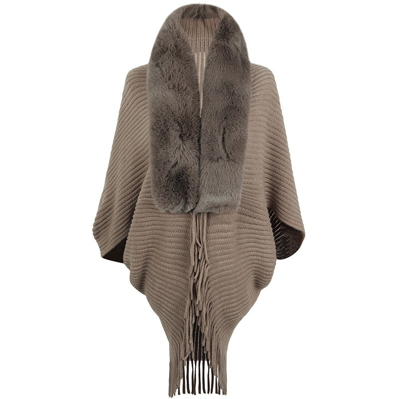 Faux Fur Fringe Shawl