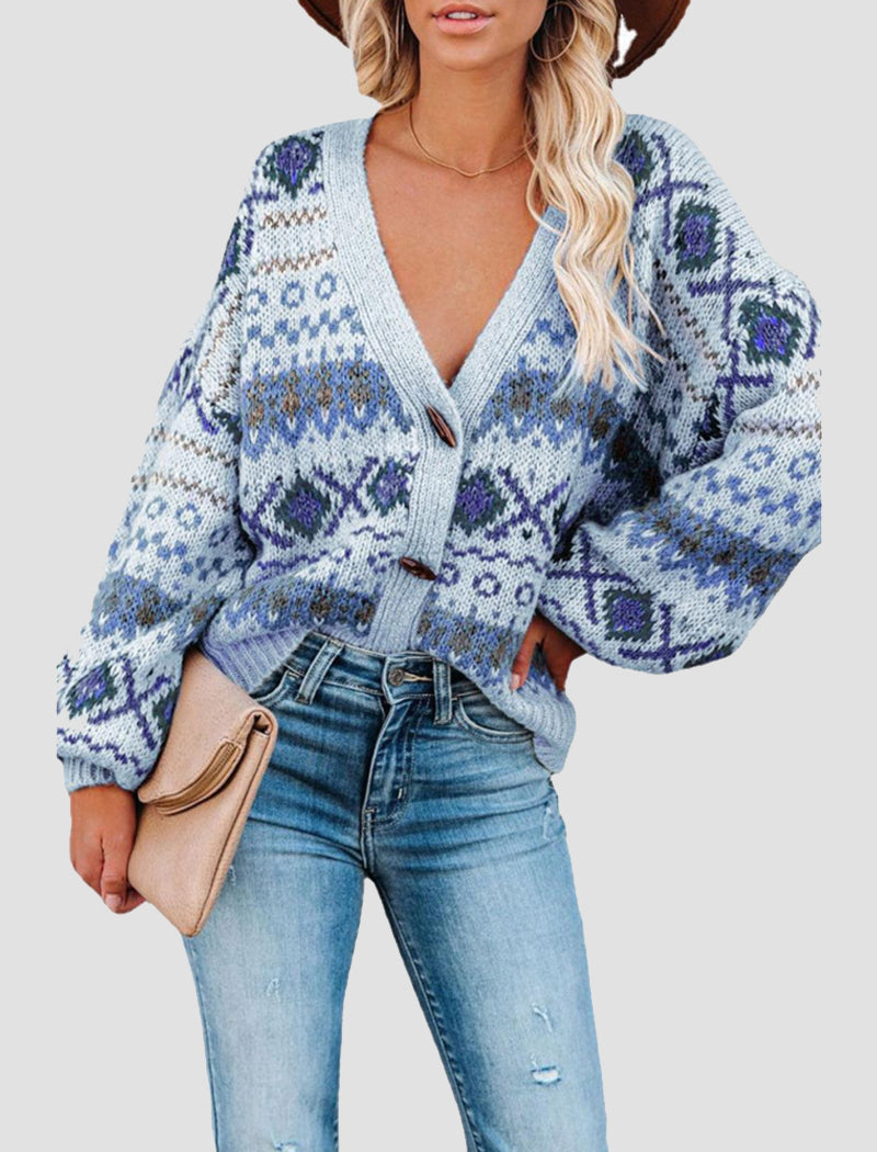 Knit V-Neck Cardigan